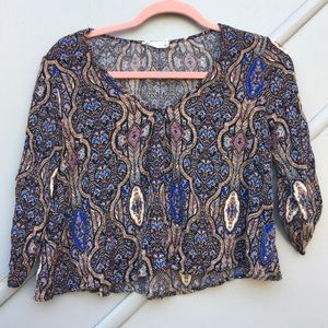Blue Floral Lush Blouse | Size XS